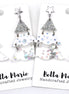 Silver Holographic Glitter Christmas Tree Earrings