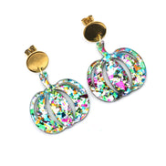 Colorful Glitter Pumpkin Earrings