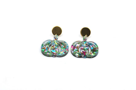 Colorful Glitter Pumpkin Earrings