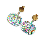 Colorful Glitter Pumpkin Earrings