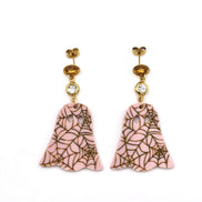 Pink Spiderweb Ghost Earrings