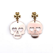 Rose Gold Skull Earrings