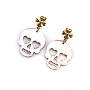 Rose Gold Skull Earrings