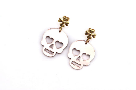 Rose Gold Skull Earrings