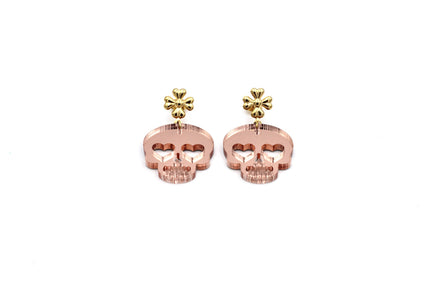 Rose Gold Skull Earrings