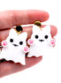 Cat Ghost Earrings