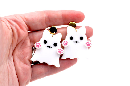Cat Ghost Earrings