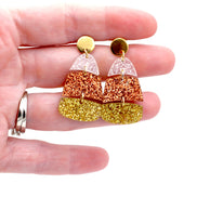 Glitter Candy Corn Earrings