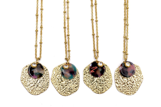 Long Gold Pendant Necklace