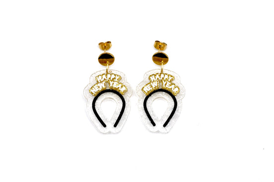 Happy New Year Headband Earrings
