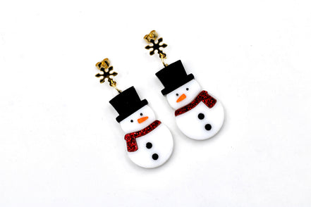 Snowman Earrings