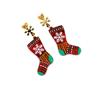 Red Christmas Stocking Earrings