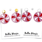 Pink Peppermint Candy Earrings