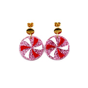 Pink Peppermint Candy Earrings