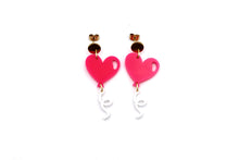 Load image into Gallery viewer, Hot Pink Heart Balloon Earrings
