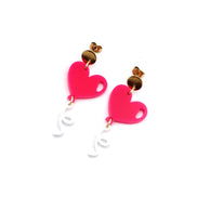 Hot Pink Heart Balloon Earrings