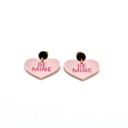 Pink Be Mine Heart Earrings