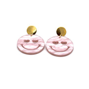 Light Pink Smiley Face Earrings