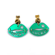 St. Patrick's Day Lucky Lips Earrings