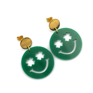 Clover Smiley Face Earrings