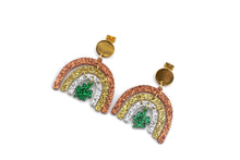 Load image into Gallery viewer, Clover Glitter Rainbow Earrings
