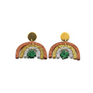 Clover Glitter Rainbow Earrings