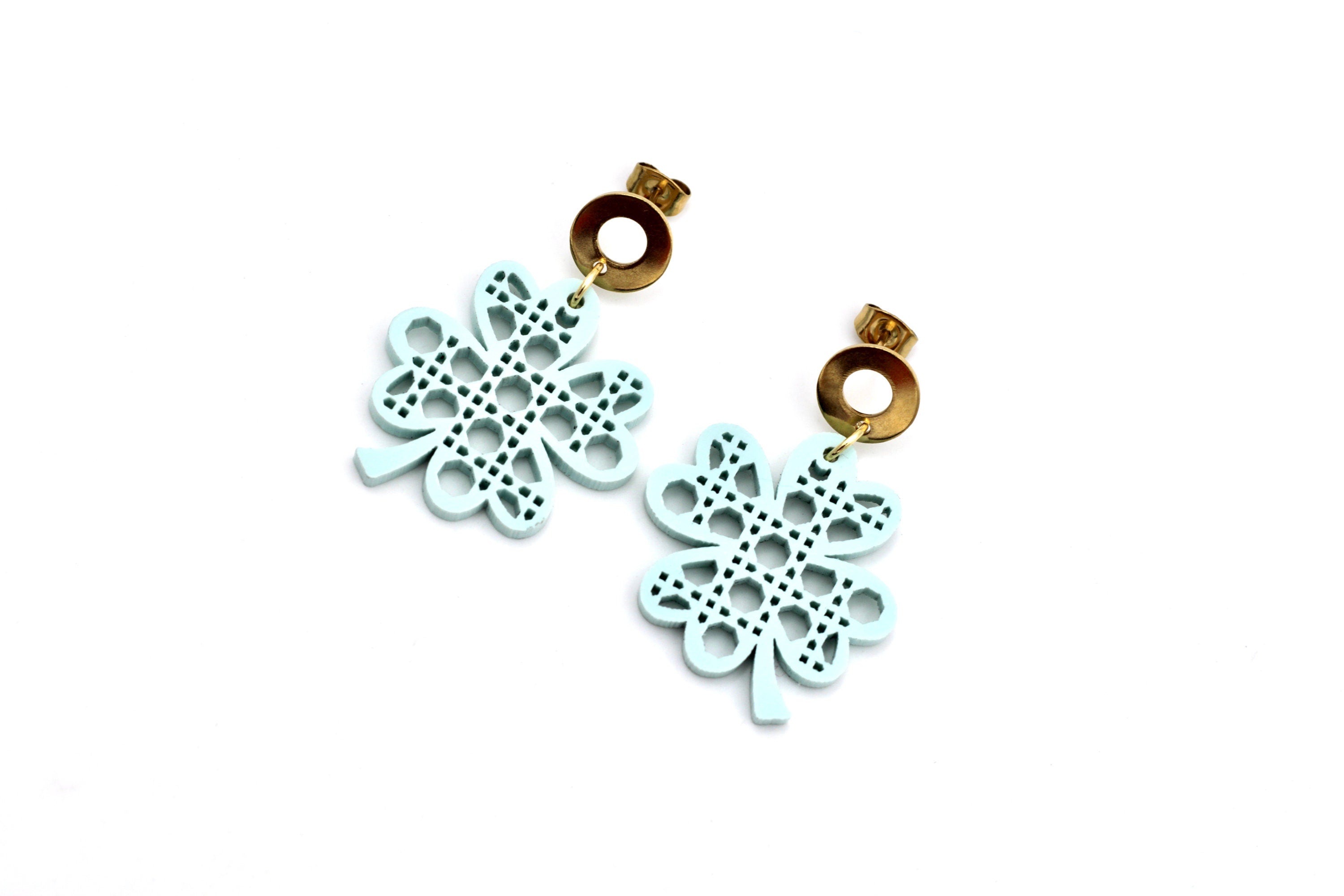 Rattan Style Clover Earrings