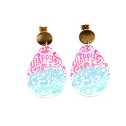 Happy Easter Ombre Egg Earrings