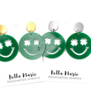 Clover Smiley Face Earrings