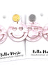 Light Pink Smiley Face Earrings