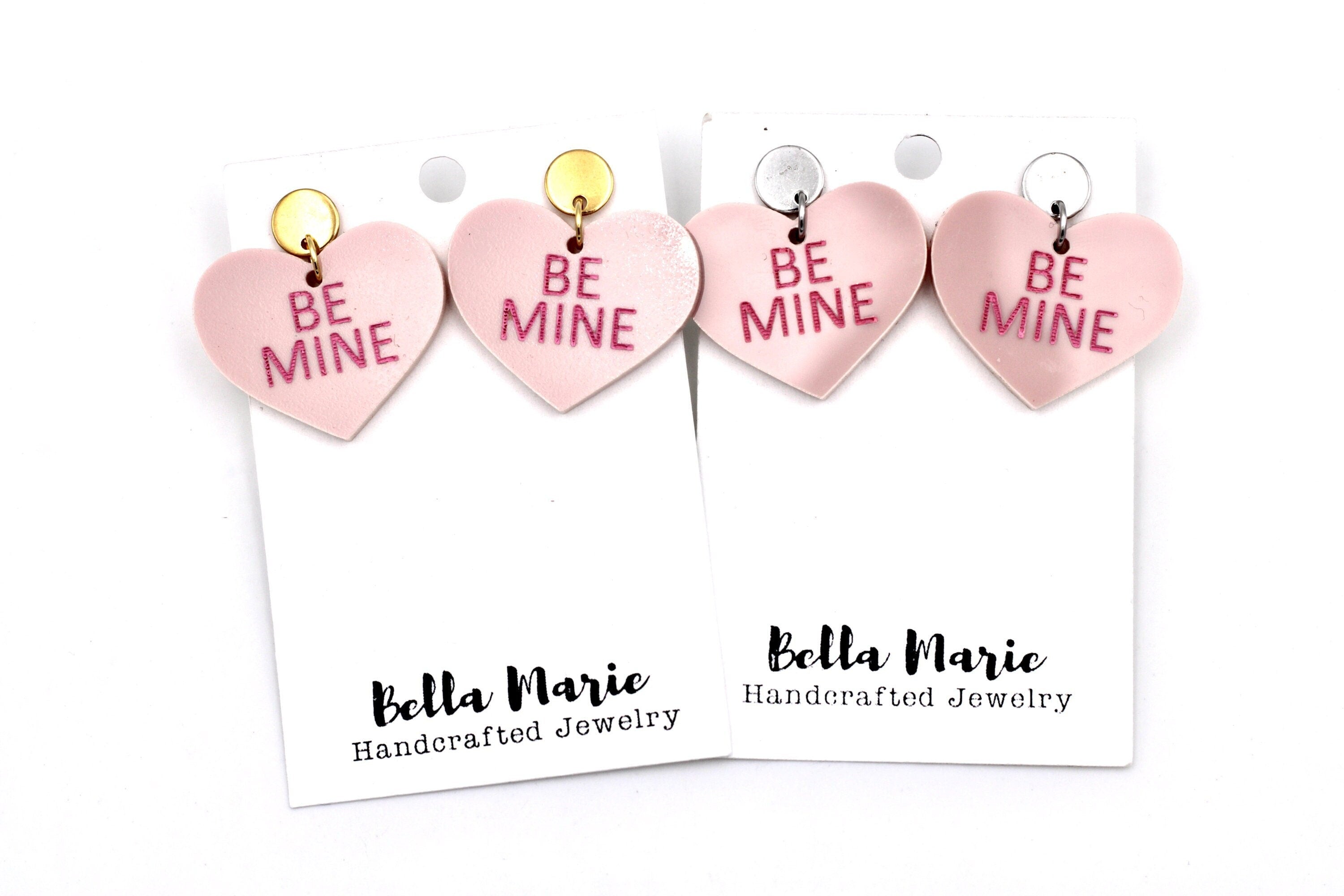 Pink Be Mine Heart Earrings