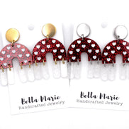 Glitter Heart Fringe Earrings