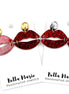 Red Glitter Lips Earrings