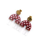 Glitter Heart Fringe Earrings