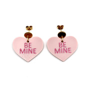 Pink Be Mine Heart Earrings