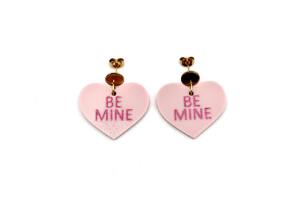 Pink Be Mine Heart Earrings
