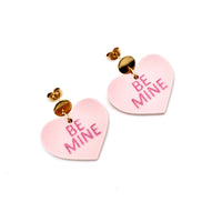 Pink Be Mine Heart Earrings