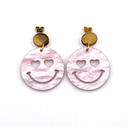Light Pink Smiley Face Earrings