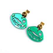 St. Patrick's Day Lucky Lips Earrings