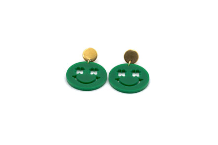 Clover Smiley Face Earrings