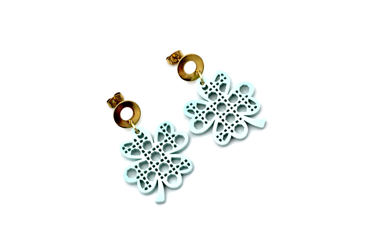 Rattan Style Clover Earrings