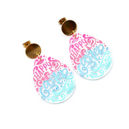Happy Easter Ombre Egg Earrings