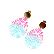Happy Easter Ombre Egg Earrings