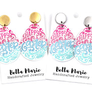 Happy Easter Ombre Egg Earrings