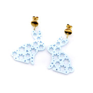 Blue Floral Bunny Earrings
