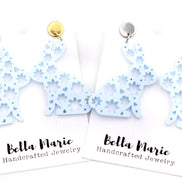 Blue Floral Bunny Earrings