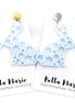 Blue Floral Bunny Earrings