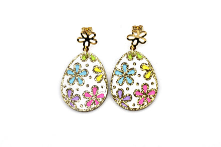 Hand Painted Egg Earrings
