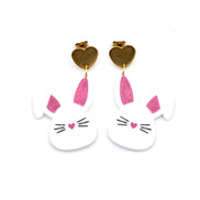 White Bunny Earrings