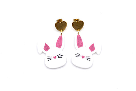 White Bunny Earrings
